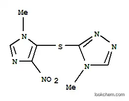 Molecular Structure of 177653-76-8 (4-METHYL-3-[(1-METHYL-4-NITRO-1H-IMIDAZOL-5-YL)THIO]-4H-1,2,4-TRIAZOLE)