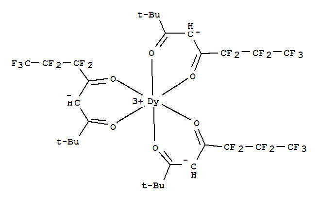 18323-98-3,DYSPROSIUM-FOD,Dysprosium,tris(6,6,7,7,8,8,8-heptafluoro-2,2-dimethyl-3,5-octanedionato)- (8CI);Dysprosium,tris(6,6,7,7,8,8,8-heptafluoro-2,2-dimethyl-3,5-octanedionato-O,O')-;3,5-Octanedione, 6,6,7,7,8,8,8-heptafluoro-2,2-dimethyl-, dysprosium complex;Dysprosium, tris(1,1,1,2,2,3,3-heptafluoro-7,7-dimethyl-4,6-octanedionato)-; NSC379487;Tris(1,1,1,2,2,3,3-heptafluoro-7,7-dimethyl-4,6-octanedionato)dysprosium;Tris(2,2-dimethyl-6,6,7,7,8,8,8-heptafluoro-3,5-octanedionato)dysprosium;Tris(6,6,7,7,8,8,8-heptafluoro-2,2-dimethyl-3,5-octanedionato)dysprosium