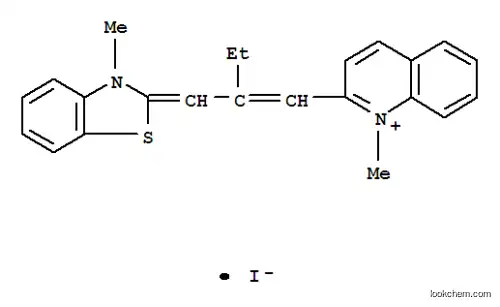 Molecular Structure of 18420-49-0 (Quinolinium, 1-methyl-2-(2-((3-methyl-2(3H)-benzothiazolylidene)methyl )-1-butenyl)-, iodide)