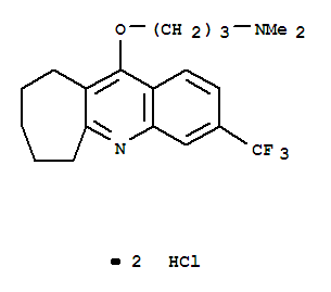 1-Propanamine,N,N-dimethyl-3-[[7,8,9,10-tetrahydro-3-(trifluoromethyl)-6H-cyclohepta[b]quinolin-11-yl]oxy]-,hydrochloride (1:2)