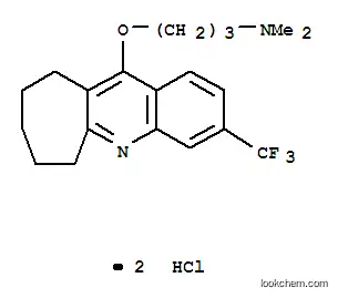 Molecular Structure of 18833-63-1 (11-[3-(dimethylammonio)propoxy]-3-(trifluoromethyl)-7,8,9,10-tetrahydro-6H-cyclohepta[b]quinolinium dichloride)