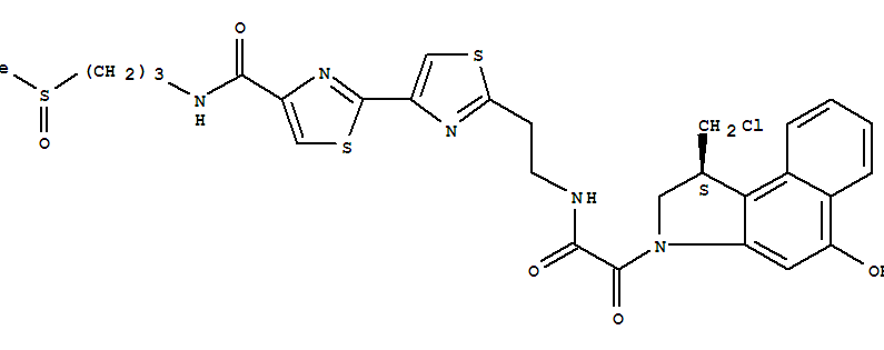 188637-86-7,3H-Benz[e]indole-3-acetamide,1-(chloromethyl)-1,2-dihydro-5-hydroxy-N-[2-[4-[[[3-(methylsulfinyl)propyl]amino]carbonyl][2,4'-bithiazol]-2'-yl]ethyl]-a-oxo-, (1S)-,