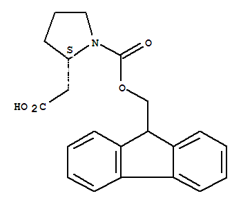 Molecular Structure of 193693-60-6 (2-Pyrrolidineaceticacid, 1-[(9H-fluoren-9-ylmethoxy)carbonyl]-, (2S)-)