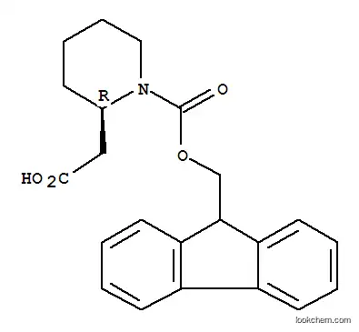 Molecular Structure of 193693-63-9 ((R)-(1-FMOC-PIPERIDIN-2-YL)-ACETIC ACID)