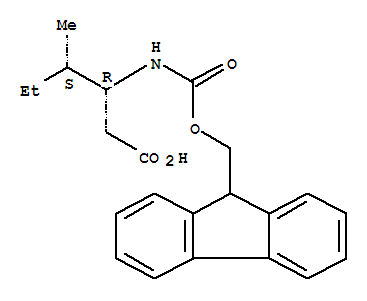 Molecular Structure of 193954-27-7 (Hexanoic acid,3-[[(9H-fluoren-9-ylmethoxy)carbonyl]amino]-4-methyl-, (3R,4S)-)
