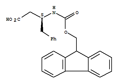 Molecular Structure of 193954-28-8 (Benzenebutanoic acid, b-[[(9H-fluoren-9-ylmethoxy)carbonyl]amino]-,(bS)-)