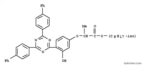 Molecular Structure of 204848-45-3 (Isooctyl 2-[4-[4,6-bis[(1,1'-biphenyl)-4-yl]-1,3,5-triazin-2-yl]-3-hydroxyphenoxy]propanoate)