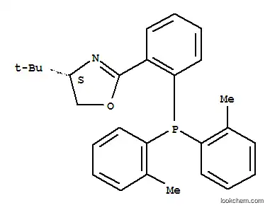 Molecular Structure of 218460-00-5 ((S)-2-[2-[Bis(2-tolyl)phosphino]phenyl]-4-tert-butyl-4,5-dihydro-oxazole)
