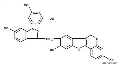 Molecular Structure of 221231-89-6 (6H-Benzofuro[3,2-c][1]benzopyran-3,9-diol,8-[[2-(2,4-dihydroxyphenyl)-6-hydroxy-3-benzofuranyl]methyl]-)