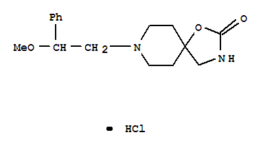 1-Oxa-3,8-diazaspiro[4.5]decan-2-one,8-(2-methoxy-2-phenylethyl)-, hydrochloride (1:1)