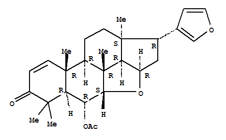 24021-78-1,(5alpha,6alpha,7beta,8xi,13alpha,14xi,15alpha,17alpha)-17-(furan-3-yl)-4,4,8-trimethyl-3-oxo-7,15-epoxyandrost-1-en-6-yl acetate,24-Nor-5a,13a,17a-chola-1,20,22-trien-3-one, 7a,15b:21,23-diepoxy-6a-hydroxy-4,4,8-trimethyl-,acetate (8CI); Vepinin