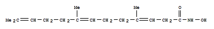 24271-89-4,3,7,11-Tridecatrienamide,N-hydroxy-4,8,12-trimethyl-,3,7,11-Tridecatrienohydroxamicacid, 4,8,12-trimethyl- (8CI); DA 2209; Homofarnesoylhydroxamic acid