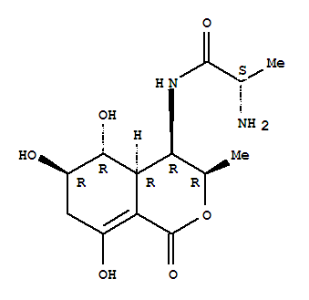 Propanamide,2-amino-N-[(3R,4R,4aR,5R,6R)-3,4,4a,5,6,7-hexahydro-5,6,8-trihydroxy-3-methyl-1-oxo-1H-2-benzopyran-4-yl]-,(2S)- cas  24397-89-5