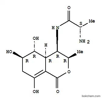 Molecular Structure of 24397-89-5 (Propanamide, 2-amino-N-(3,4,4a,5,6,7-hexahydro-5,6, 8-trihydroxy-3-met hyl-1-oxo-1H-2-benzopyran-4-yl)-)