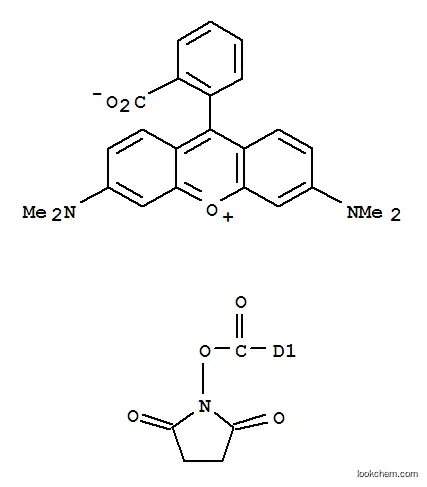 Molecular Structure of 246256-50-8 (5(6)-Carboxytetramethylrhodamine N-succinimidyl ester)