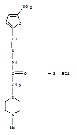 1-Piperazineaceticacid, 4-methyl-, 2-[(5-nitro-2-furanyl)methylene]hydrazide, hydrochloride (1:2)                                                                                                       (24632-48-2)