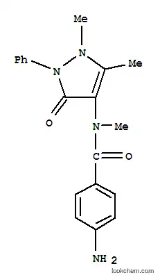 Molecular Structure of 24891-23-4 (p-Amino-N-(1,2-dihydro-1,5-dimethyl-3-oxo-2-phenyl-3H-pyrazol-4-yl)-N-methylbenzamide)
