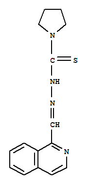 24898-62-2,N2-[(Isoquinolin-1-yl)methylene]-1-pyrrolidinecarbothiohydrazide,1-Pyrrolidinecarbothioicacid, (1-isoquinolinylmethylene)hydrazide (9CI); 1-Pyrrolidinecarbothioic acid,(1-isoquinolylmethylene)hydrazide (8CI); A 171; A 171 (pharmaceutical)