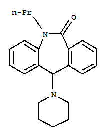 25606-73-9,11-(piperidin-1-yl)-5-propyl-5,11-dihydro-6H-dibenzo[b,e]azepin-6-one,6(5H)-Morphanthridinone,11-piperidino-5-propyl- (8CI)