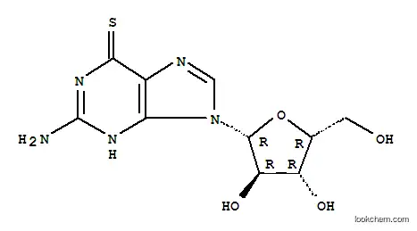 Molecular Structure of 26017-62-9 (6H-Purine-6-thione,2-amino-1,9-dihydro-9-b-D-xylofuranosyl-)