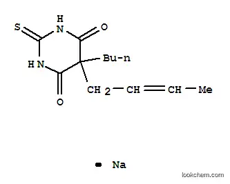 Molecular Structure of 26281-80-1 (sodium 5-[(2E)-but-2-en-1-yl]-5-butyl-6-oxo-2-thioxo-1,2,5,6-tetrahydropyrimidin-4-olate)