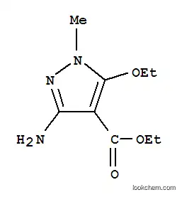 Molecular Structure of 265664-21-9 (1H-Pyrazole-4-carboxylicacid,3-amino-5-ethoxy-1-methyl-,ethylester(9CI))