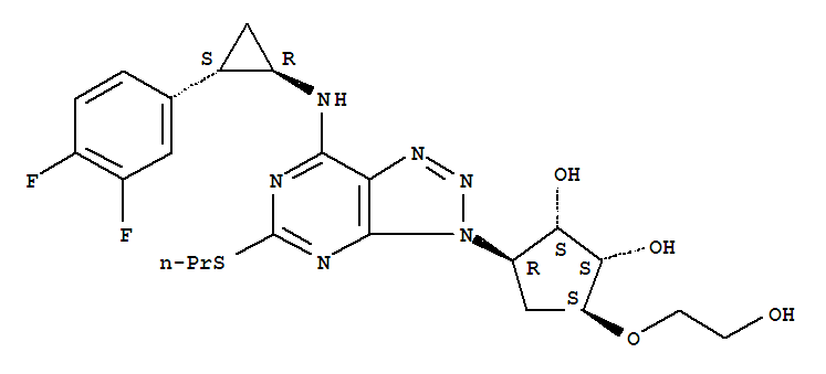 Molecular Structure of 274693-27-5 (Ticagrelor)