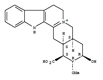 27664-82-0,Yohimbanium,16-carboxy-3,4-didehydro-18-hydroxy-17-methoxy-, (16b,17a,18b,20a)- (9CI),20a-Yohimbanium, 16b-carboxy-3,4-didehydro-18b-hydroxy-17a-methoxy- (8CI);1H-Benz[g]indolo[2,3-a]quinolizin-6-ium, yohimbanium deriv.;3-Dehydrodeserpidic acid; Deserpidic acid, 3-dehydro-