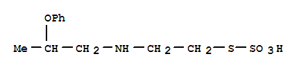 27976-26-7,Thiosulfuric acid hydrogen S-[2-[(2-phenoxypropyl)amino]ethyl] ester,Thiosulfuricacid, S-[2-[(2-phenoxypropyl)amino]ethyl] ester (8CI); Ethanethiol, 2-[(2-phenoxypropyl)amino]-,hydrogen sulfate (ester) (8CI)