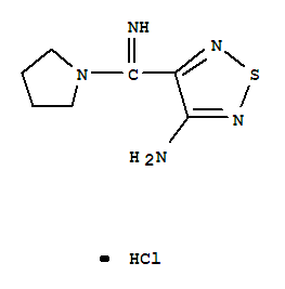 2829-55-2,4-[(Z)-imino(pyrrolidin-1-yl)methyl]-1,2,5-thiadiazol-3-amine,Pyrrolidine,1-[(4-amino-1,2,5-thiadiazole-3-yl)carboximidoyl]-, monohydrochloride (8CI);NSC 82195