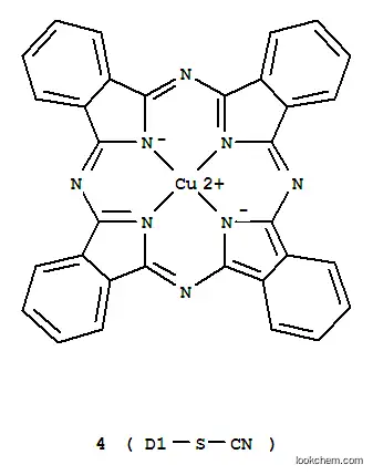 Molecular Structure of 28553-45-9 (Copper,[C,C,C,C-tetrakis(thiocyanato)-29H,31H-phthalocyaninato(2-)-kN29,kN30,kN31,kN32]-, hydrogen (1:4))