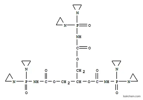 Molecular Structure of 28613-21-0 (CARBAMIC ACID, (BIS(1-AZIRIDINYL)PHOSPHINYL-, 1,2,3-PROPANETRIYL ESTER)