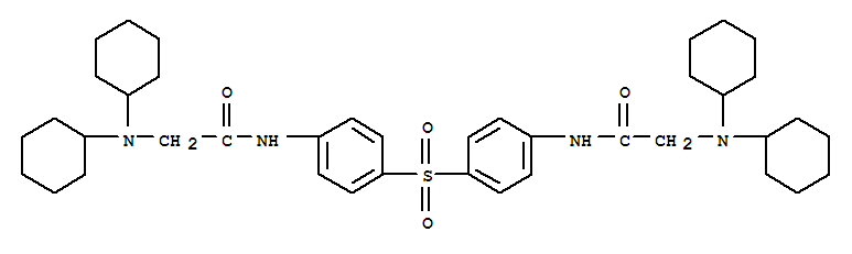 2907-88-2,Acetamide,N,N'-(sulfonyldi-4,1-phenylene)bis[2-(dicyclohexylamino)- (9CI),Acetanilide,4',4'''-sulfonylbis[2-(dicyclohexylamino)- (7CI); NSC 37249