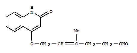 29603-35-8,4-Hexenal,6-[(1,2-dihydro-2-oxo-4-quinolinyl)oxy]-4-methyl- (9CI),4-Hexenal,6-[(1,2-dihydro-2-oxo-4-quinolyl)oxy]-4-methyl- (8CI); Bucharainal