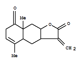 29702-23-6,Naphtho[2,3-b]furan-2,8(3H,4H)-dione,3a,4a,7,8a,9,9a-hexahydro-5,8a-dimethyl-3-methylene- (9CI),Eudesma-3,11(13)-dien-12-oicacid, 8-hydroxy-1-oxo-, g-lactone (8CI); Grandicin; Grandiein