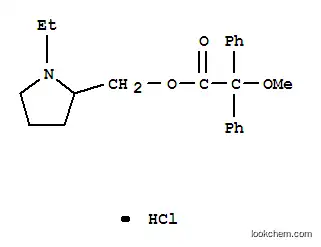 Molecular Structure of 3043-07-0 (1-ethyl-2-({[methoxy(diphenyl)acetyl]oxy}methyl)pyrrolidinium chloride)