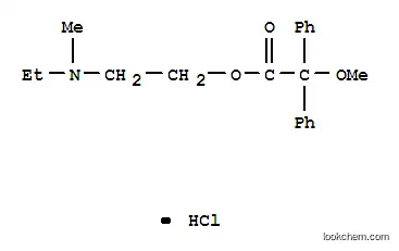 Molecular Structure of 3043-17-2 (N-ethyl-2-{[methoxy(diphenyl)acetyl]oxy}-N-methylethanaminium chloride)