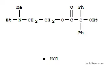 Molecular Structure of 3043-18-3 (2-{[ethoxy(diphenyl)acetyl]oxy}-N-ethyl-N-methylethanaminium chloride)