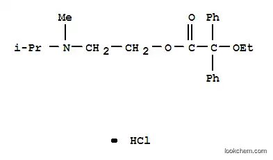 Molecular Structure of 3043-22-9 (N-(2-{[ethoxy(diphenyl)acetyl]oxy}ethyl)-N-methylpropan-2-aminium chloride)