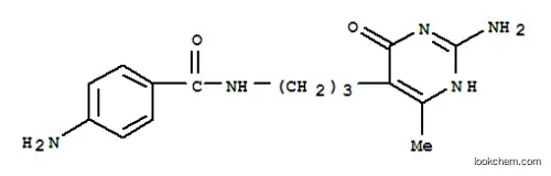 Molecular Structure of 3063-65-8 (4-amino-N-[3-(2-amino-6-methyl-4-oxo-1,4-dihydropyrimidin-5-yl)propyl]benzamide)