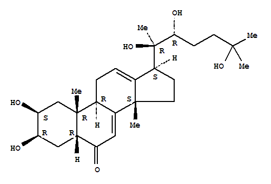 30655-78-8,(14β,22R)-2β,3β,20,22,25-Pentahydroxy-14-methyl-18-nor-5β-cholesta-7,12-dien-6-one,18-Nor-5b,14b-cholesta-7,12-dien-6-one, 2b,3b,20,22,25-pentahydroxy-14-methyl-, (22R)- (8CI);Stachysteron A; Stachysterone A