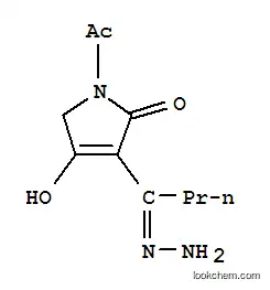 Molecular Structure of 306753-97-9 (2H-Pyrrol-2-one, 1-acetyl-3-(1-hydrazonobutyl)-1,5-dihydro-4-hydroxy- (9CI))