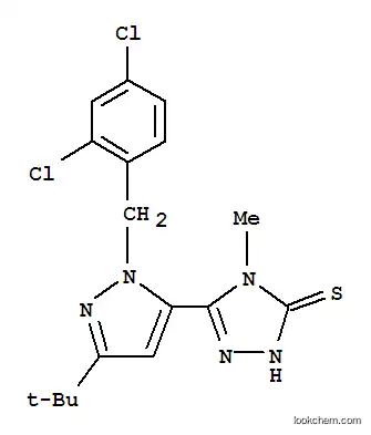 Molecular Structure of 306937-18-8 (5-[3-(TERT-BUTYL)-1-(2,4-DICHLOROBENZYL)-1H-PYRAZOL-5-YL]-4-METHYL-4H-1,2,4-TRIAZOLE-3-THIOL)