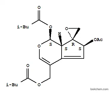 Molecular Structure of 31078-10-1 ([1S-(1alpha,6alpha,7beta,7aalpha)]-6-acetoxy-6,7a-dihydro-4-[(isovaleryloxy)methyl]spiro[cyclopenta[c]pyran-7(1H),2'-oxiran]-1-yl isovalerate)