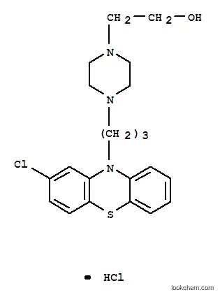 Molecular Structure of 3111-71-5 (2-{4-[3-(1-chloro-10H-phenothiazin-10-yl)propyl]piperazin-1-yl}ethanol hydrochloride (1:1))