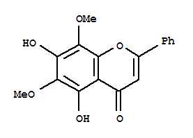 Molecular Structure of 3162-45-6 (4H-1-Benzopyran-4-one,5,7-dihydroxy-6,8-dimethoxy-2-phenyl-)