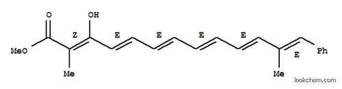 Molecular Structure of 31635-03-7 ((2Z,4E,6E,8E,10E,12E)-3-Hydroxy-2,12-dimethyl-13-phenyl-2,4,6,8,10,12-tridecahexenoic acid methyl ester)