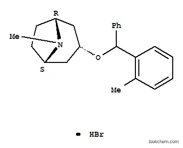 Molecular Structure of 31642-65-6 (8-methyl-3-[(2-methylphenyl)(phenyl)methoxy]-8-azabicyclo[3.2.1]octane hydrobromide (1:1))