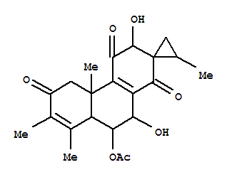 31745-31-0,[1S,2S,(+)]-9'α-Acetyloxy-4'b,8'aβ,9',10'-tetrahydro-3'β,10'β-dihydroxy-2,4'bα,7',8'-tetramethylspiro[cyclopropane-1,2'(1'H)-phenanthrene]-1',4',6'(3'H,5'H)-trione,Plectrin(7CI); Spiro[cyclopropane-1,2'(1'H)-phenanthrene]-1',4',6'(3'H,5'H)-trione,9'-(acetyloxy)-4'b,8'a,9',10'-tetrahydro-3',10'-dihydroxy-2,4'b,7',8'-tetramethyl-,[2'S-[2'a(R*),3'a,4'bb,8'aa,9'b,10'a]]-