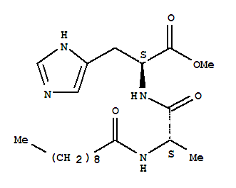 31944-64-6,methyl N-decanoylalanylhistidinate,Histidine,N-(N-decanoyl-L-alanyl)-, methyl ester, L- (8CI)